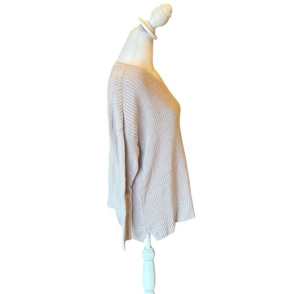 Eileen Fisher Organic Cotton Round Neck Sweater Size Small Cream Pale Purple - Picture 3 of 10